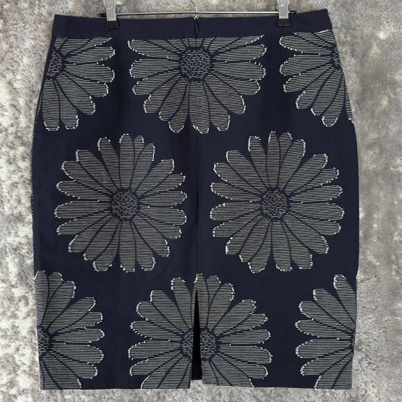 Boden Size 12 Floral Garden Party Skirt A-Line Stretch Cotton Blend Navy - Picture 3 of 9